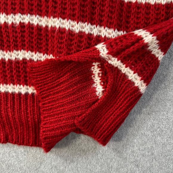 Jodifl Striped Oversize Knit Sweater Women's Large Red/White Crew Neck New - Picture 6 of 10